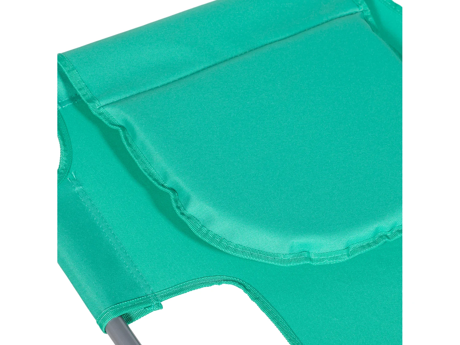 Chaise longue pliable avec appui-tête, dossier inclinable à 5 positions, métal et polyester, vert (185x55x29 cm)