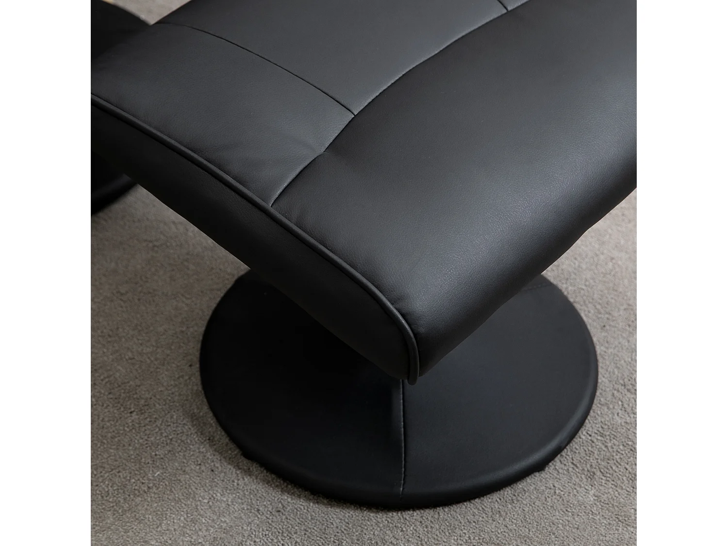 Relaxsessel avec Hocker, Massagesessel 10 points de vibration, 360° pivotant, simili cuir noir (76x81x105 cm)