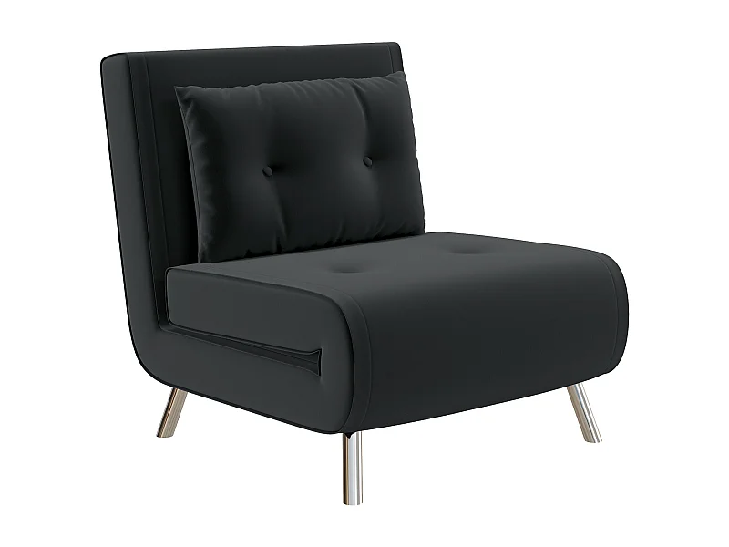 Opklapbare relaxfauteuil met bedfunctie, fluweel, zwart (77x88x83 cm)