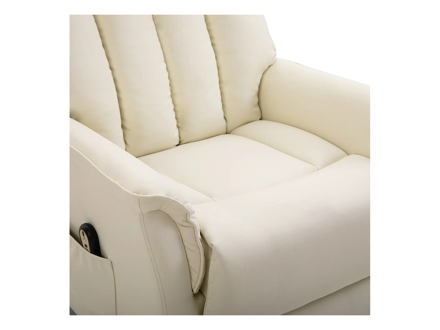 Fauteuil de relaxation avec fonction de levée, fonction inclinable, cuir synthétique, Beige (80x94x104 cm)