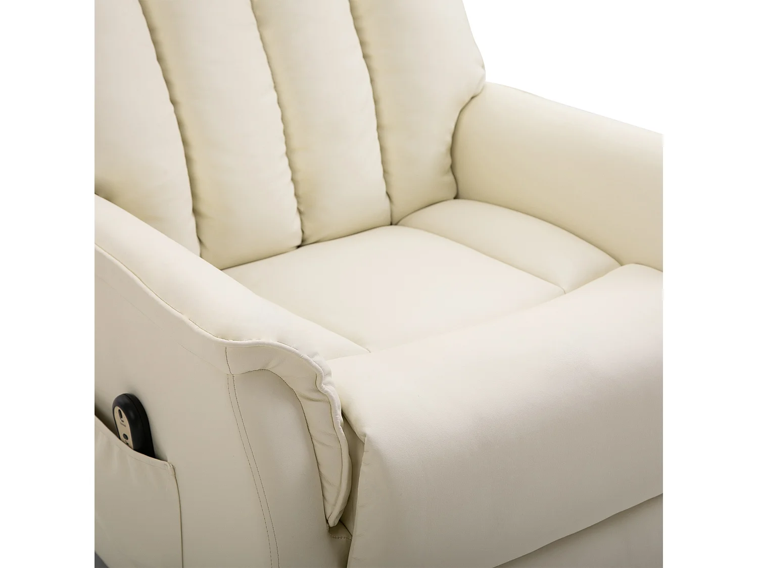 Fauteuil de relaxation avec fonction de levée, fonction inclinable, cuir synthétique, Beige (80x94x104 cm)