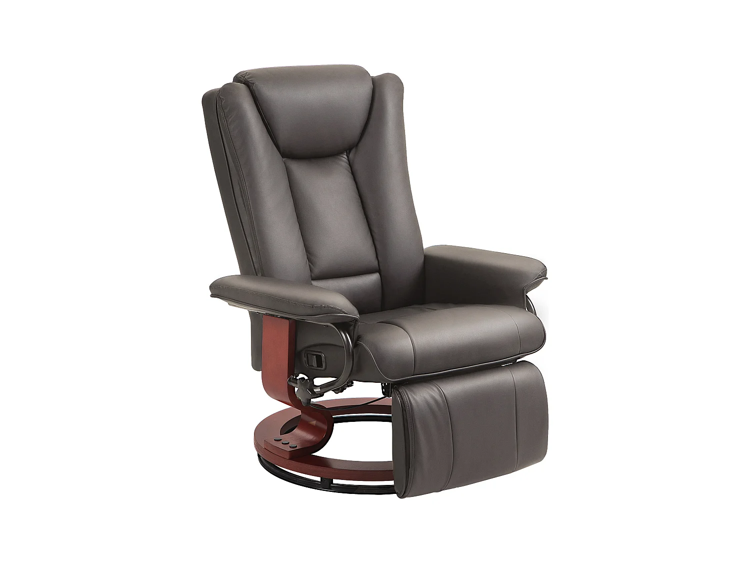 Fauteuil pivotant avec fonction de repos, revêtement en similicuir, marron (78x88x103 cm)