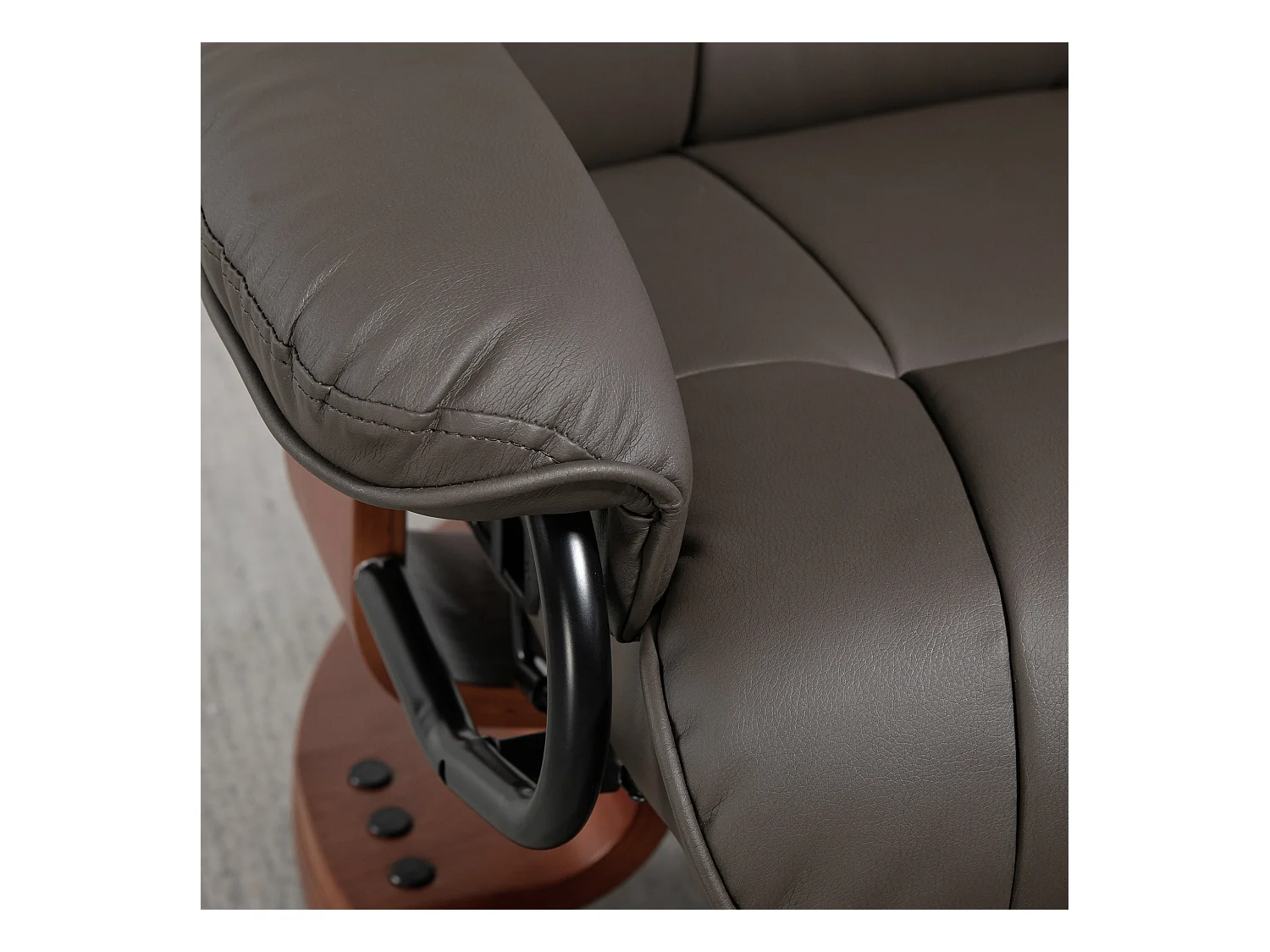 Fauteuil pivotant avec fonction de repos, revêtement en similicuir, marron (78x88x103 cm)