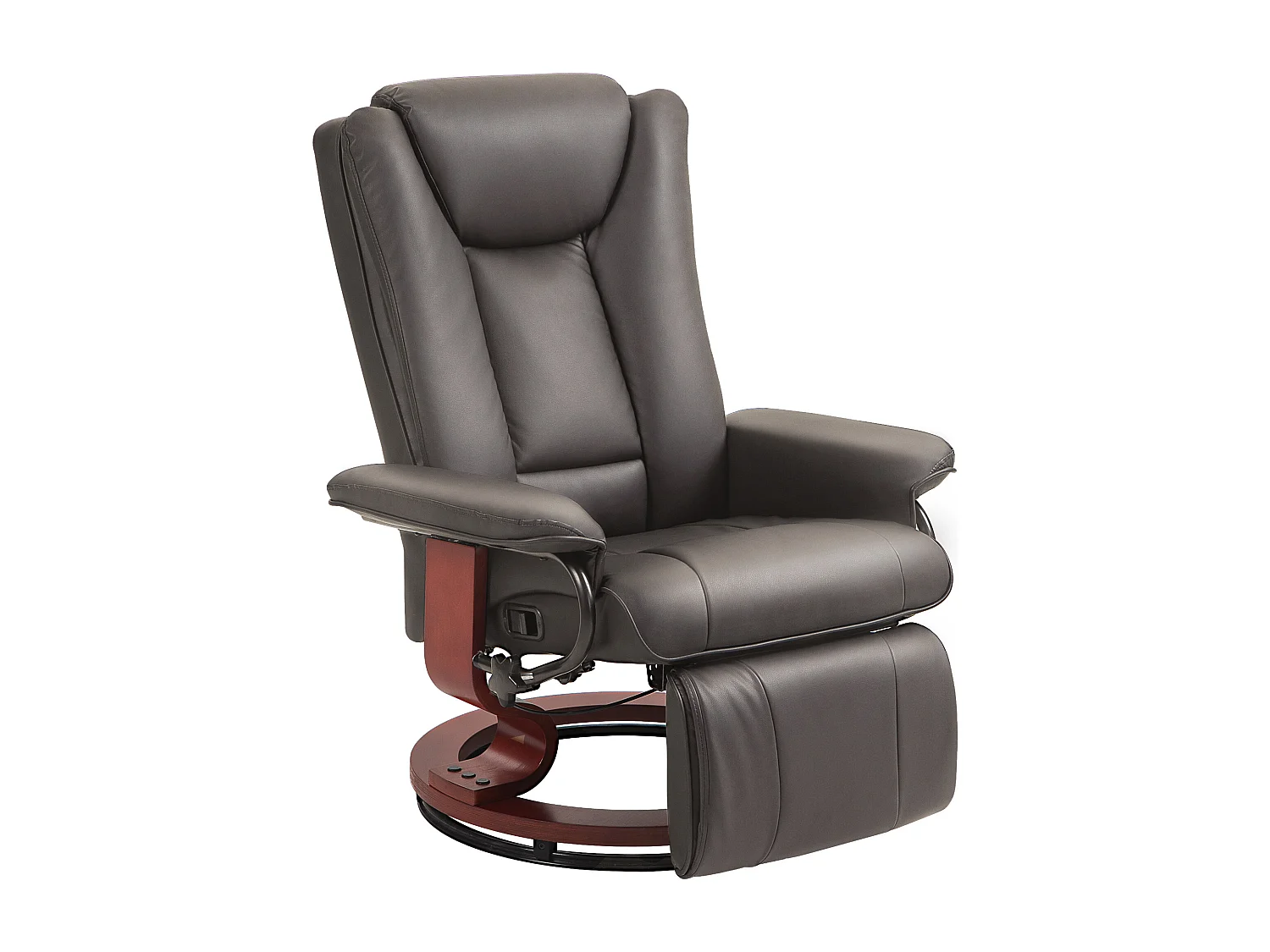 Fauteuil pivotant avec fonction de repos, revêtement en similicuir, marron (78x88x103 cm)