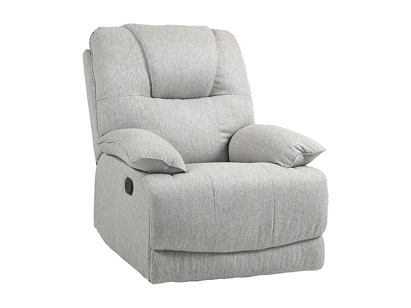 Fauteuil avec fonction inclinable, pied de soutien, Tissu lin, Gris (89x101x105 cm)
