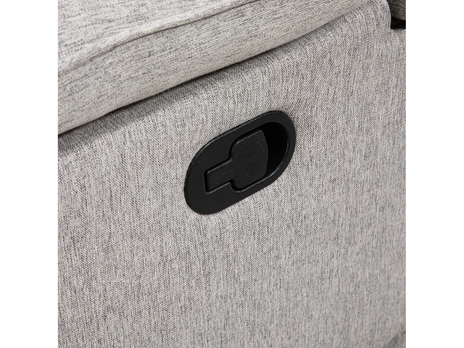 Relaxfauteuil met relaxfunctie, steunpoot, Linnen stof, Grijs (89x101x105 cm)