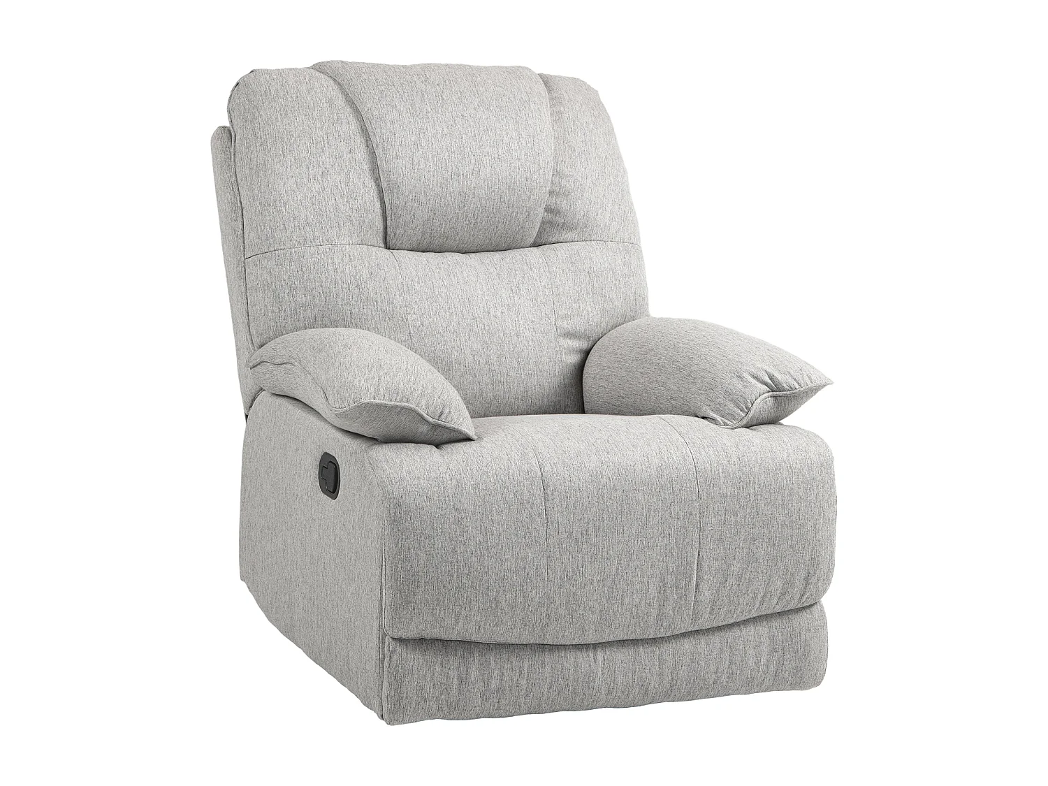 Fauteuil avec fonction inclinable, pied de soutien, Tissu lin, Gris (89x101x105 cm)