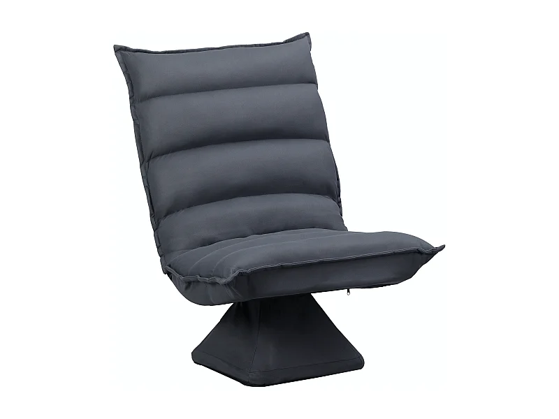 Sedia da pavimento girevole a 360°, schienale regolabile in 5 posizioni, microfibra, acciaio, grigio scuro (62x70x95 cm)