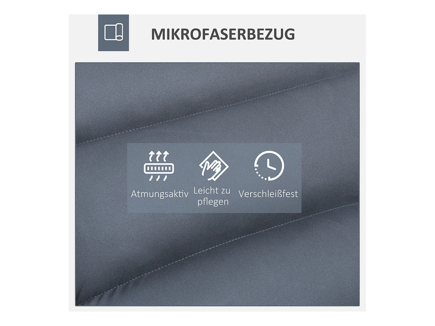 Fauteuil de sol pivotant 360°, dossier réglable 5 positions, microfibre, acier, gris foncé (62x70x95 cm)