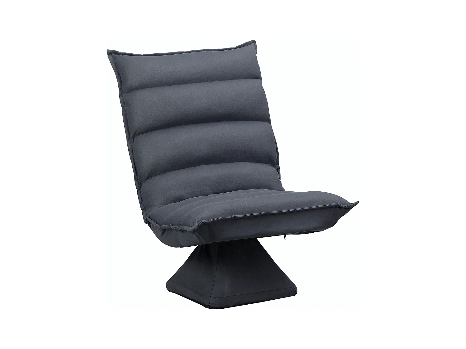 Fauteuil de sol pivotant 360°, dossier réglable 5 positions, microfibre, acier, gris foncé (62x70x95 cm)