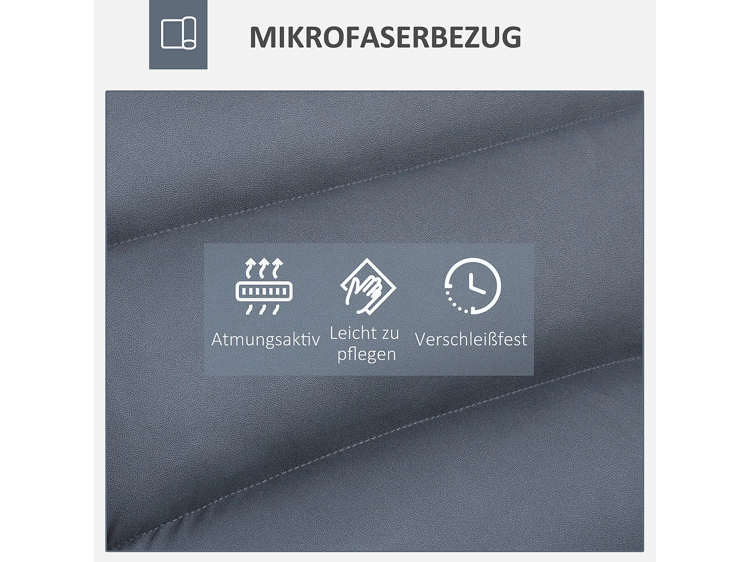 Fauteuil de sol pivotant 360°, dossier réglable 5 positions, microfibre, acier, gris foncé (62x70x95 cm)