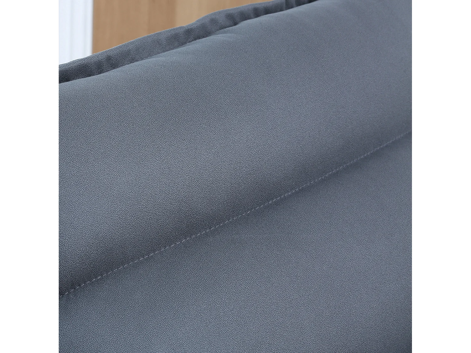 Fauteuil de sol pivotant 360°, dossier réglable 5 positions, microfibre, acier, gris foncé (62x70x95 cm)