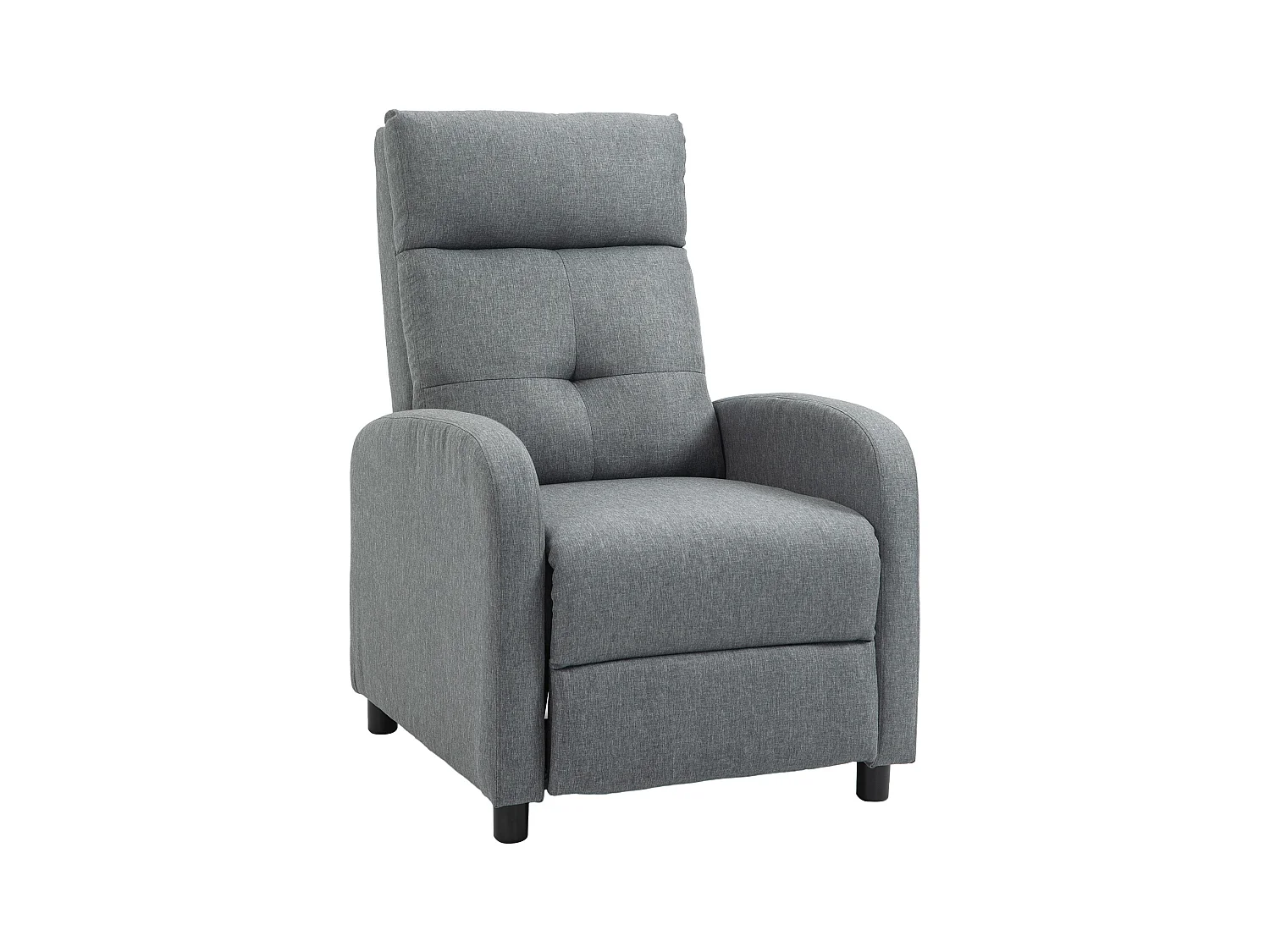 Poltrona con funzione relax, inclinazione fino a 155°, tessuto in lino, materasso a molle insacchettate, grigio (67x87x98 cm)