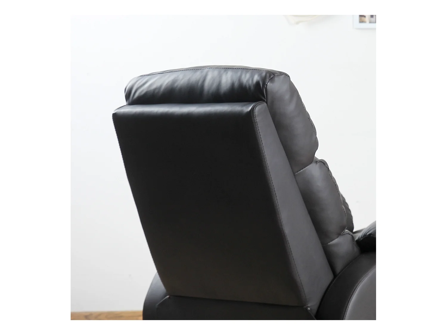 Fauteuil TV réglable, fauteuil ergonomique avec repose-pieds, simili cuir marron (75x92x99 cm)