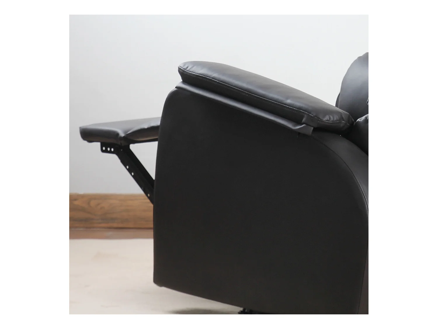 Fauteuil TV réglable, fauteuil ergonomique avec repose-pieds, simili cuir marron (75x92x99 cm)