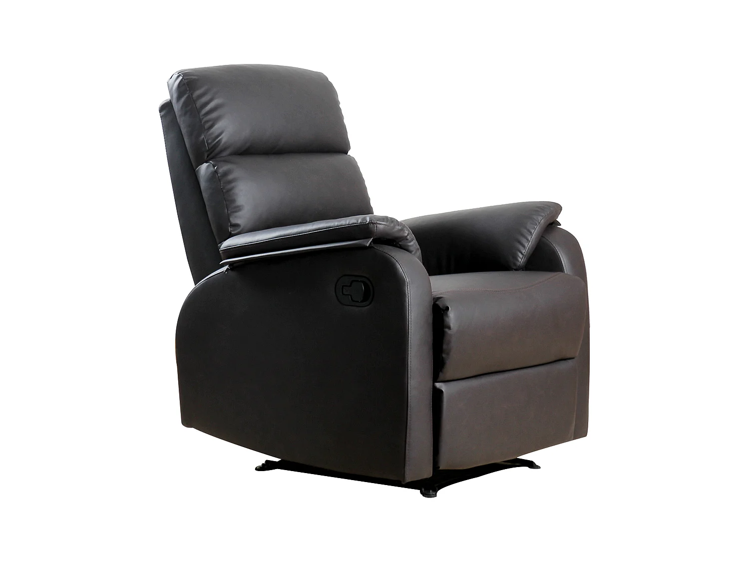 Poltrona TV regolabile, poltrona ergonomica con poggiapiedi, similpelle marrone (75x92x99 cm)