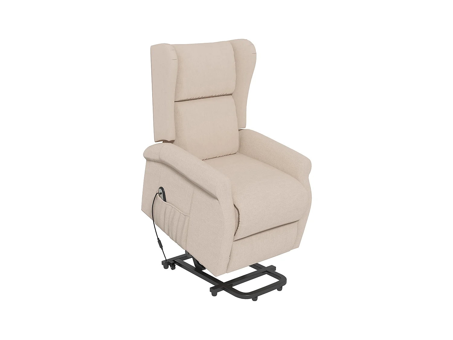 Fauteuil électrique avec fonction de levage, tissu, crème (74x94x111 cm)