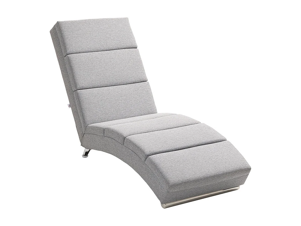 Fauteuil avec accoudoirs, design moderne, tissu effet lin, pieds en acier, gris clair (160.5x60.5x93 cm)
