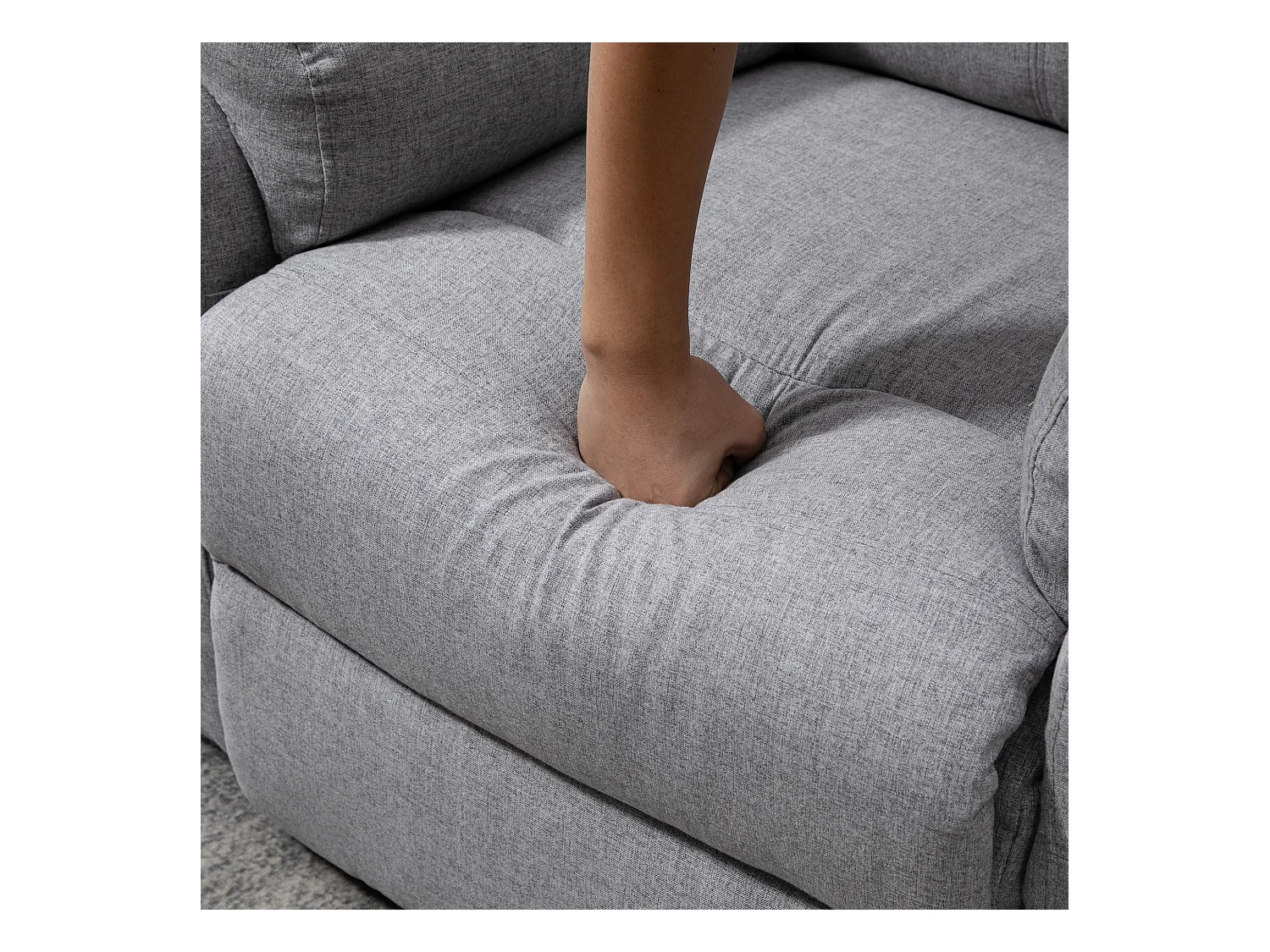 Fauteuil avec fonction releveur, tissu polyester, gris, moteur 1 moteur (83x89x102 cm)