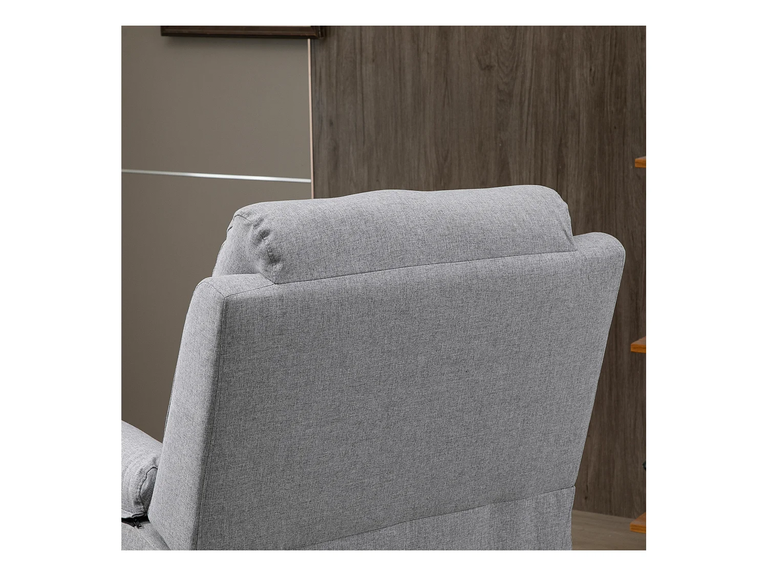 Fauteuil avec fonction releveur, tissu polyester, gris, moteur 1 moteur (83x89x102 cm)