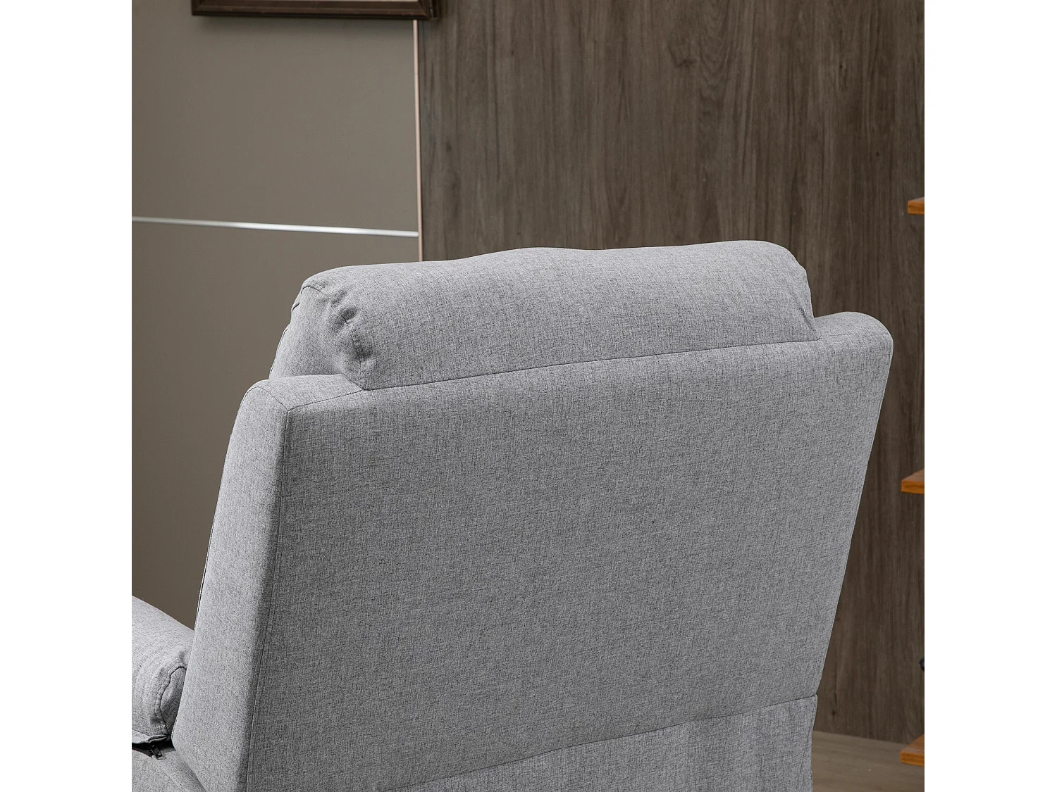 Fauteuil avec fonction releveur, tissu polyester, gris, moteur 1 moteur (83x89x102 cm)