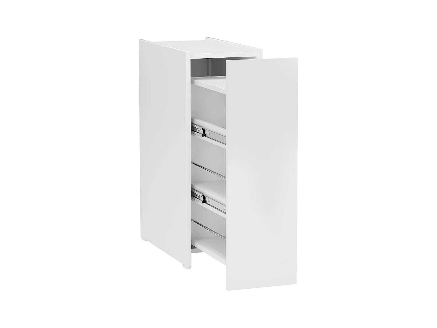 Perfekter Badezimmerschrank, mit 3 Schubladen und Rollen, Holz, weiß (47x25x66,5 cm)