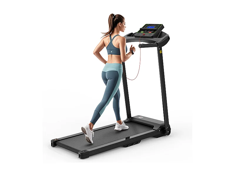 Tapis roulant pieghevole 2 in 1 per ufficio e casa, con display LED, supporto per tablet, velocità fino a 12 km/h (121x63x104 cm)