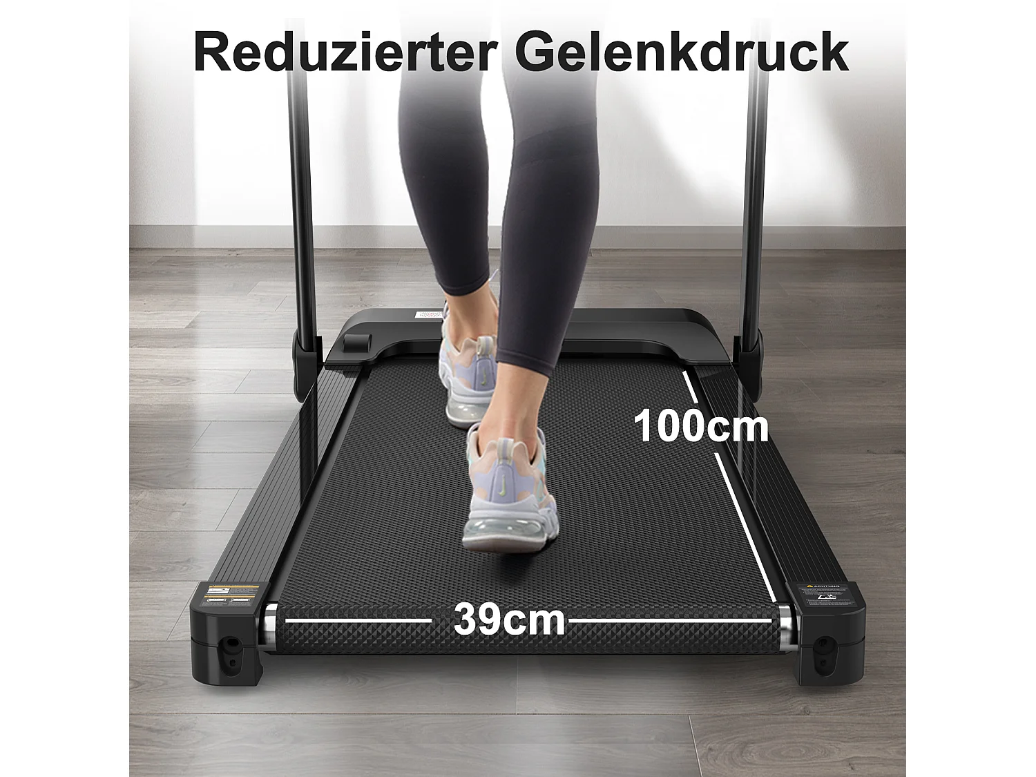 Tapis de course pliable 2-en-1 pour bureau et maison, avec affichage LED, support tablette, vitesse jusqu'à 12 km/h (121x63x104 cm)