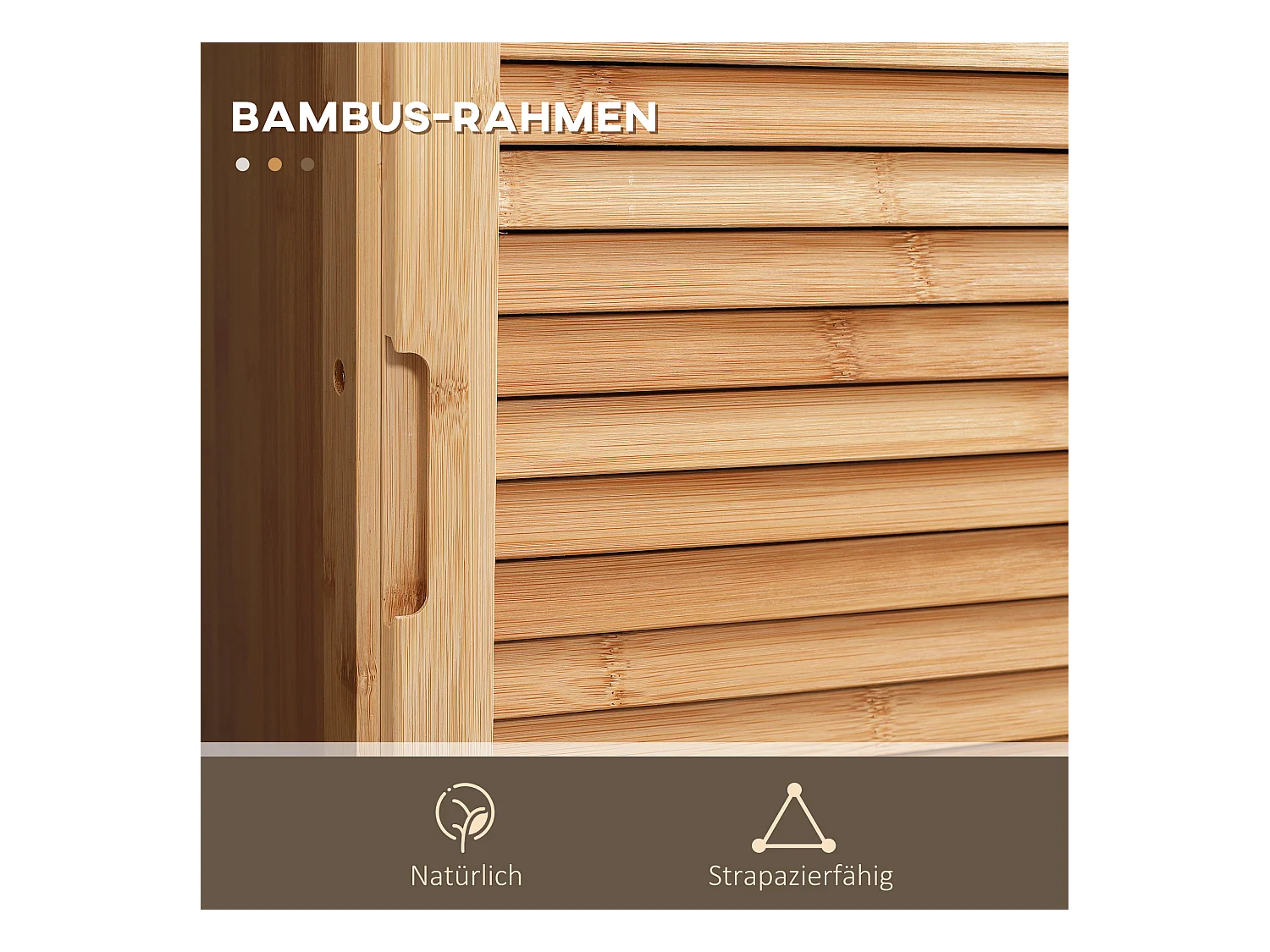 Armoire de Salle de Bain en Bambou, 1 Tiroir, 3 Étagères, Design Naturel, (32x30x163 cm)