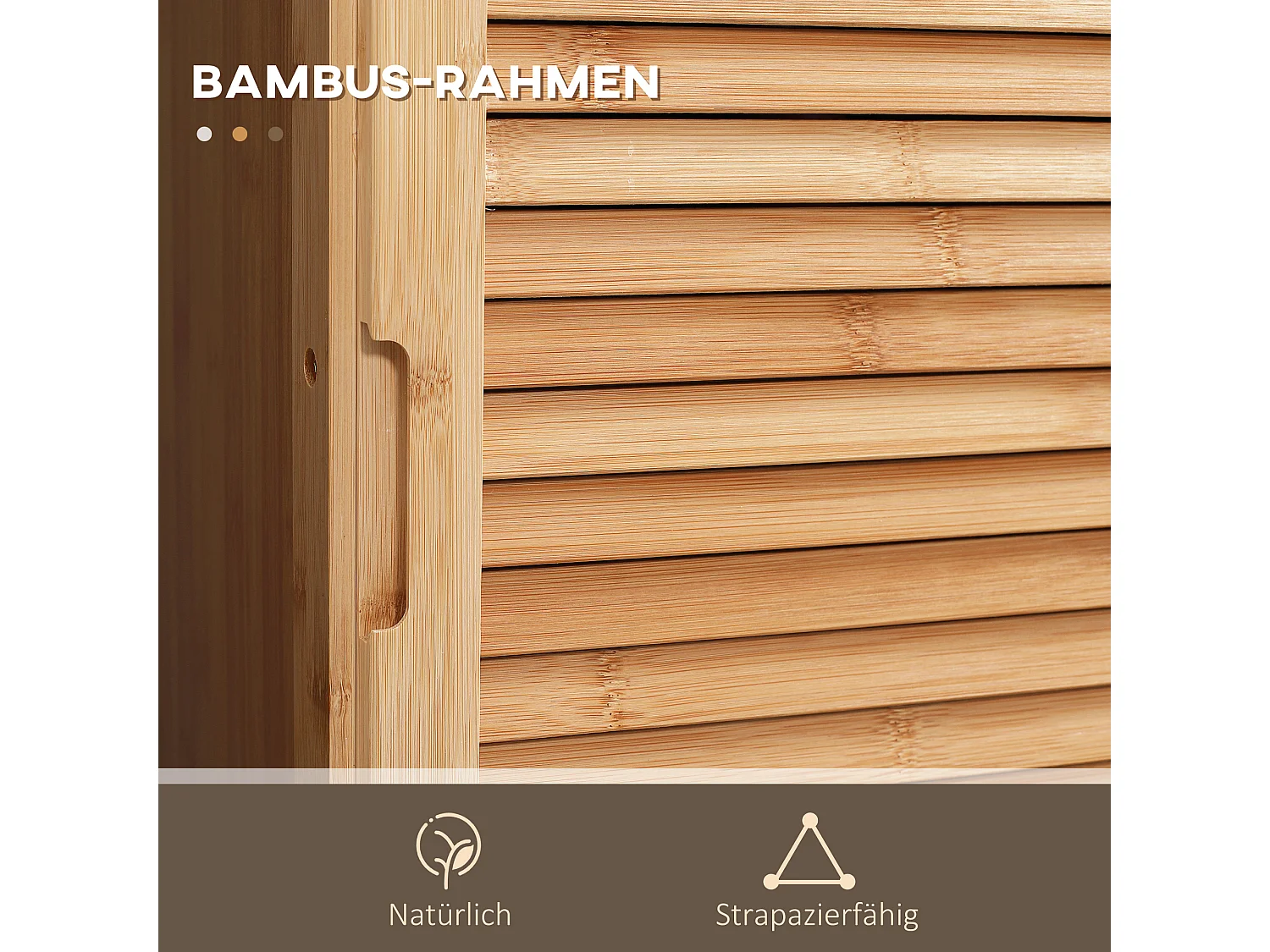 Armoire de Salle de Bain en Bambou, 1 Tiroir, 3 Étagères, Design Naturel, (32x30x163 cm)