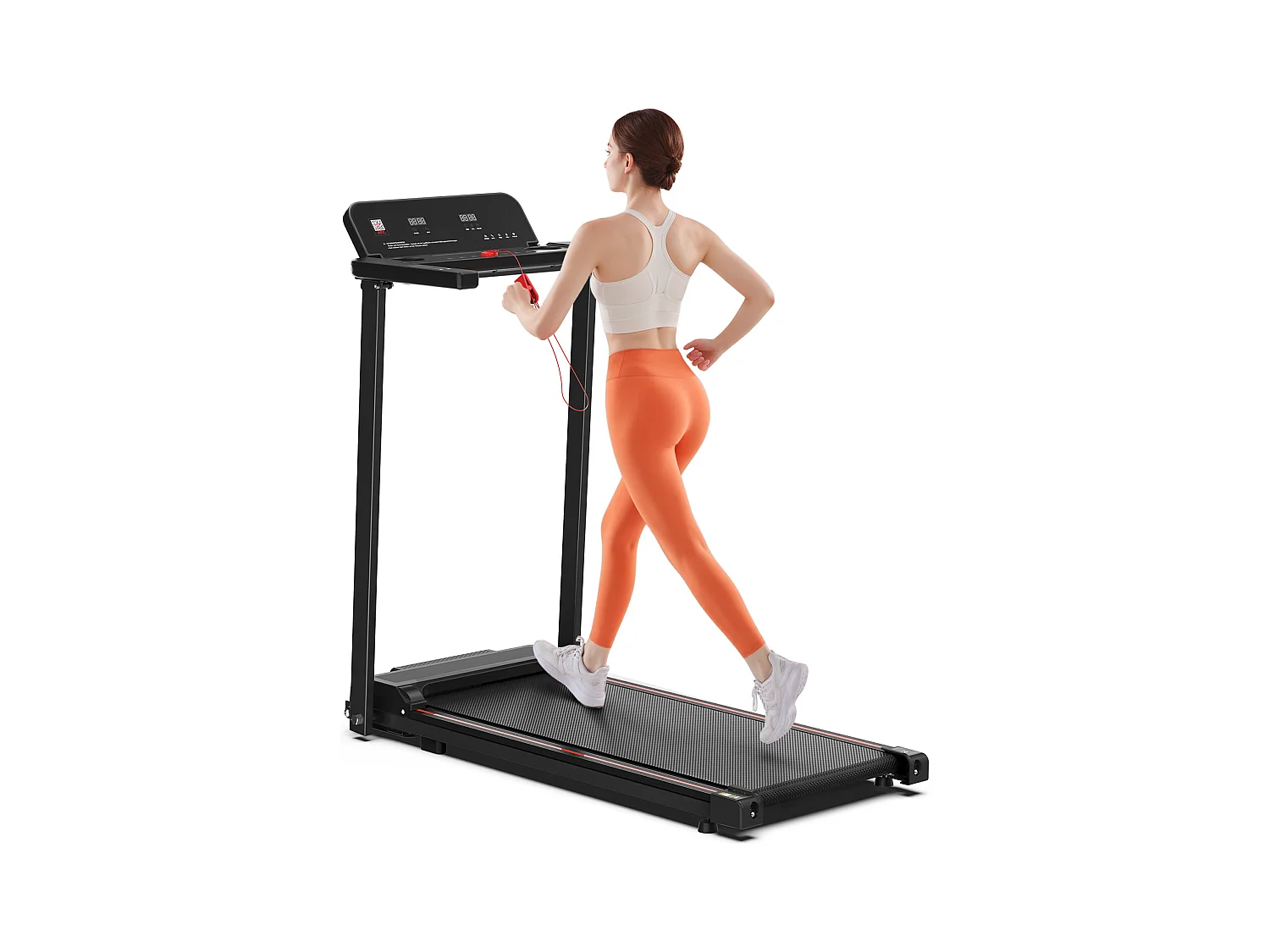 Tapis de course pliable pour maison et bureau, avec écran LED et app, 2 en 1, capacité 120KG (116x60x10.5 cm)