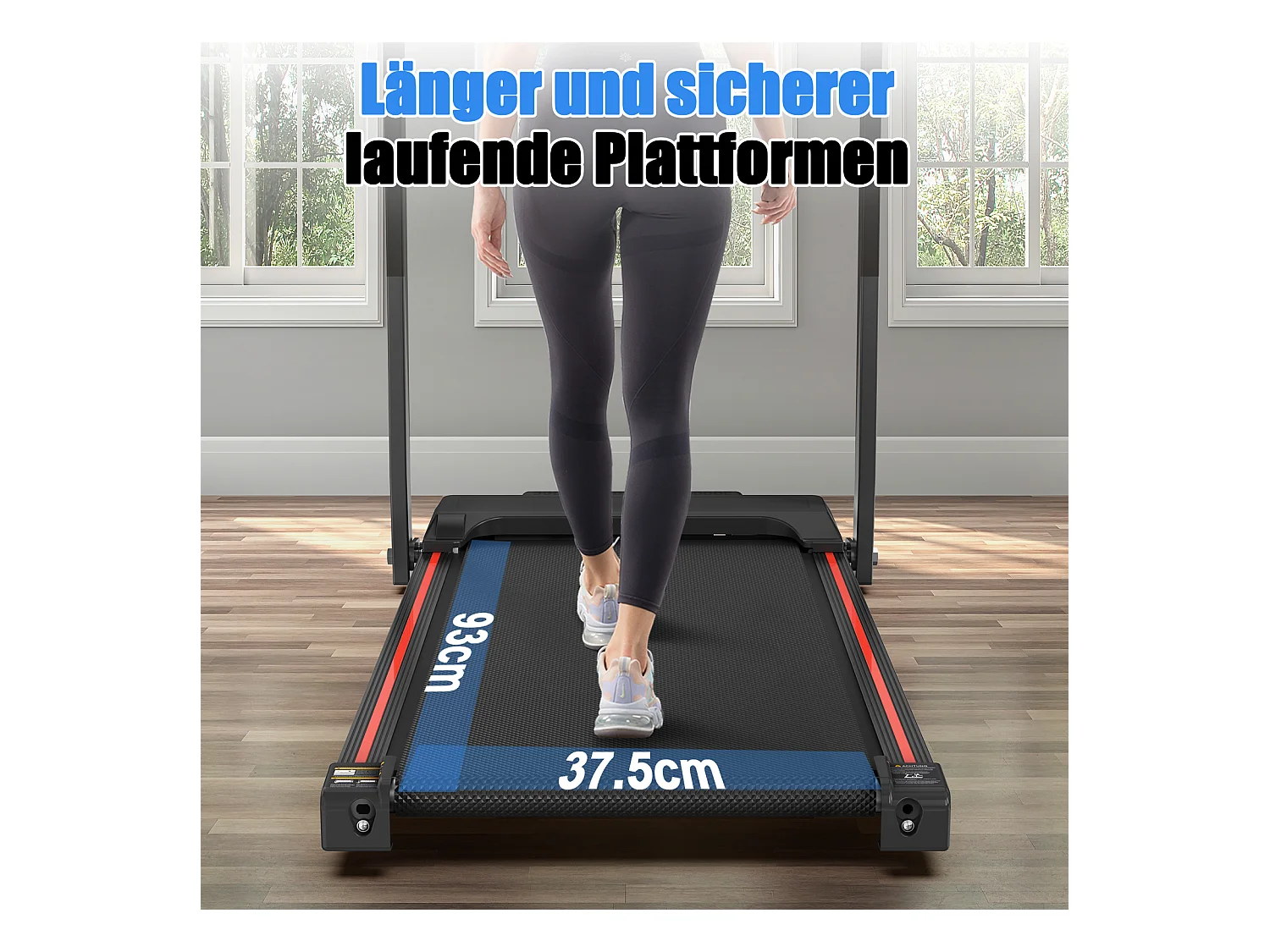 Tapis de course pliable pour maison et bureau, avec écran LED et app, 2 en 1, capacité 120KG (116x60x10.5 cm)