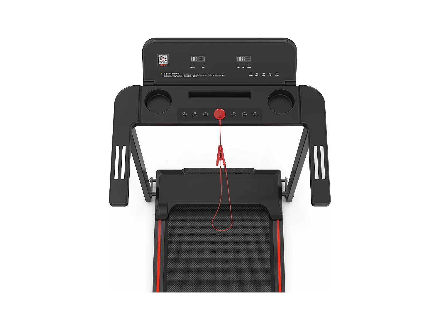 Tapis de course pliable pour maison et bureau, avec écran LED et app, 2 en 1, capacité 120KG (116x60x10.5 cm)