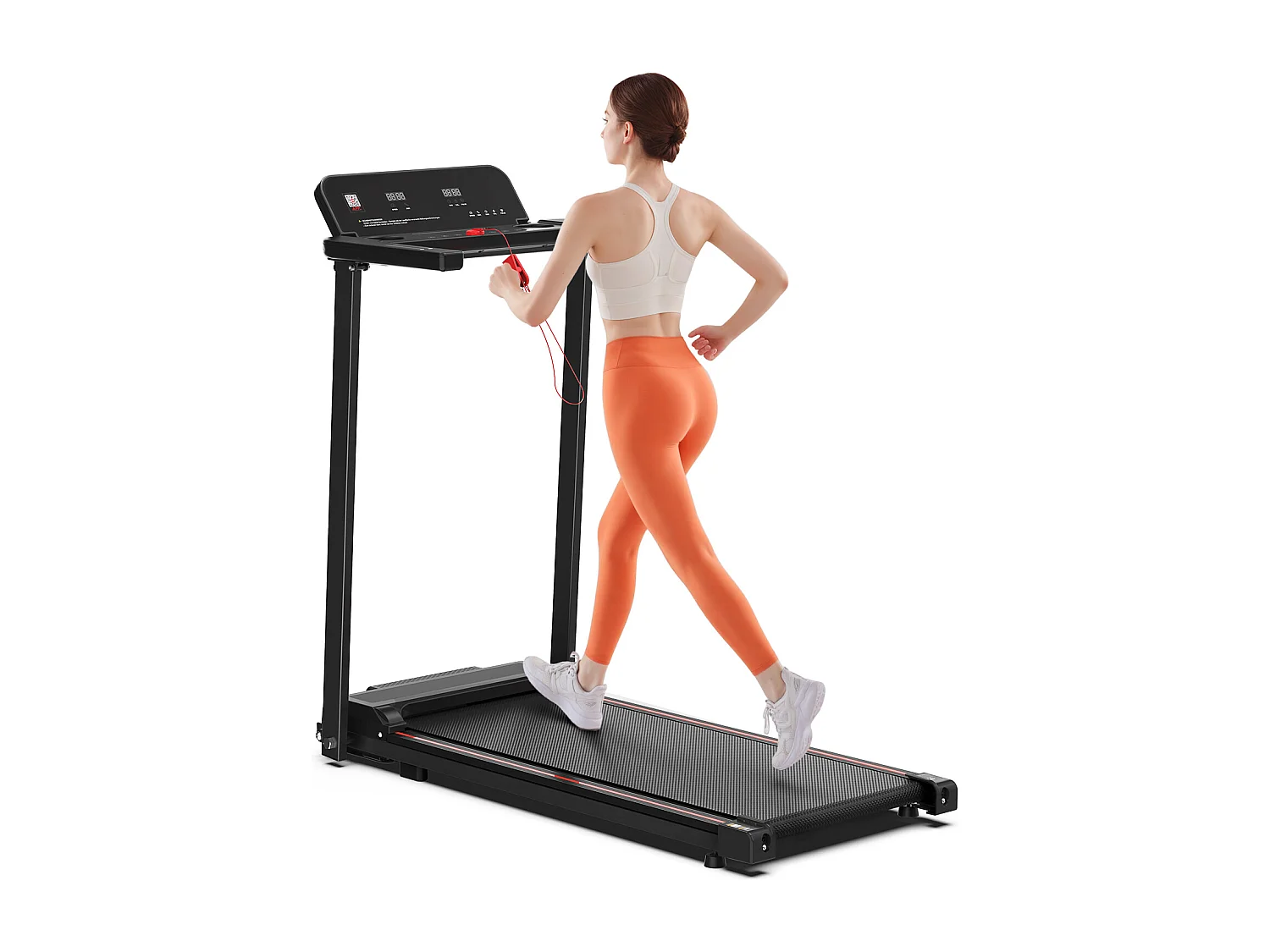 Tapis de course pliable pour maison et bureau, avec écran LED et app, 2 en 1, capacité 120KG (116x60x10.5 cm)