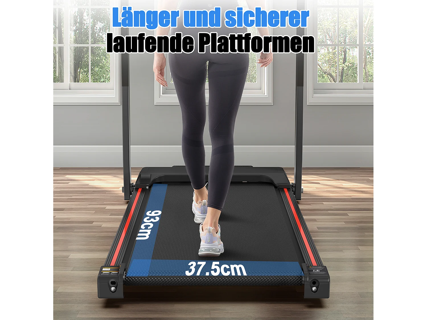 Tapis de course pliable pour maison et bureau, avec écran LED et app, 2 en 1, capacité 120KG (116x60x10.5 cm)