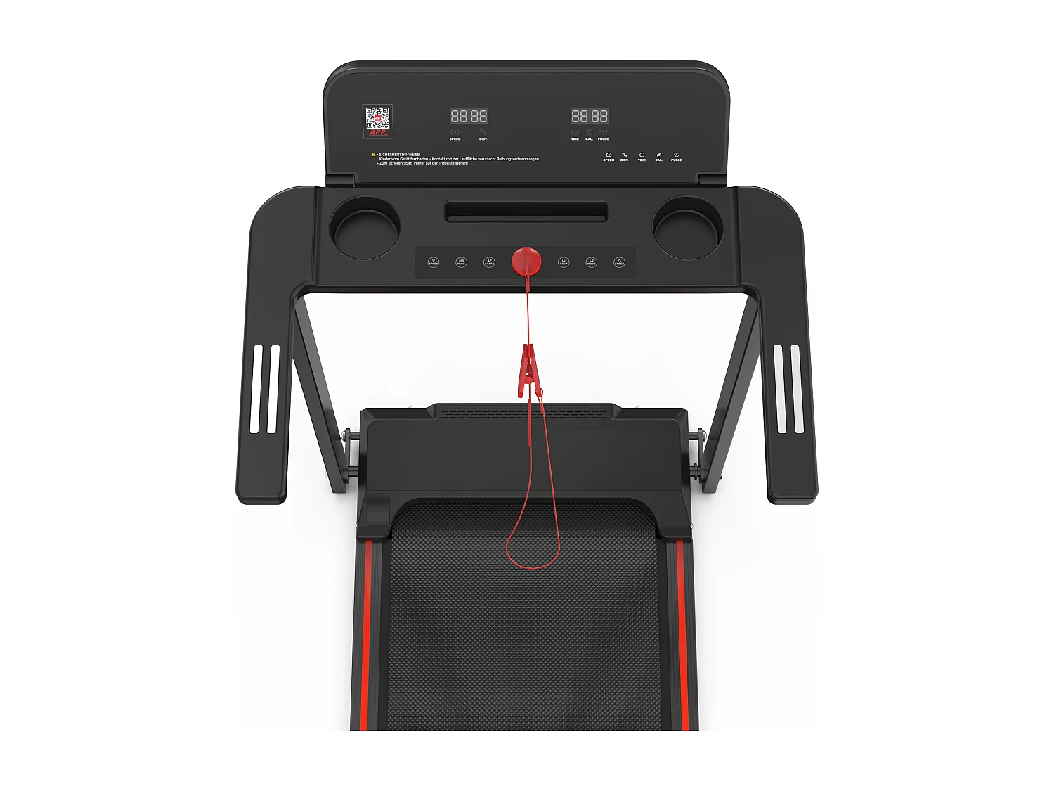 Tapis de course pliable pour maison et bureau, avec écran LED et app, 2 en 1, capacité 120KG (116x60x10.5 cm)