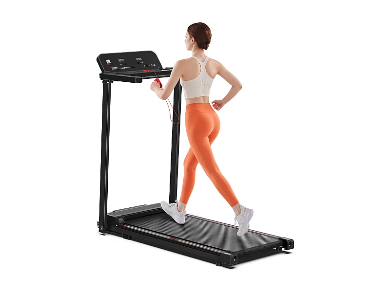 Tapis de course pliable pour maison et bureau, avec écran LED et app, 2 en 1, capacité 120KG (116x60x10.5 cm)