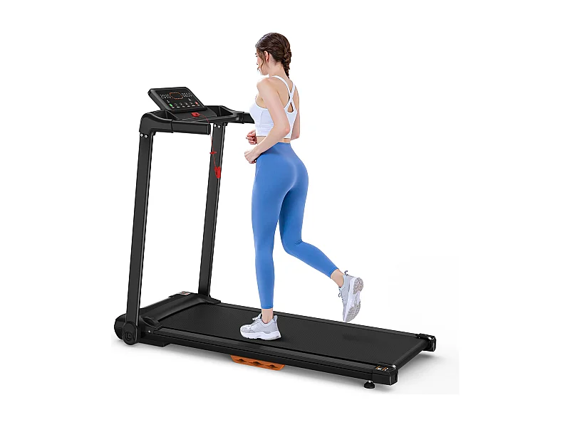 Tapis de course pliable pour maison, vitesse jusqu’à 12 km/h, acier, noir (124x64x107cm)