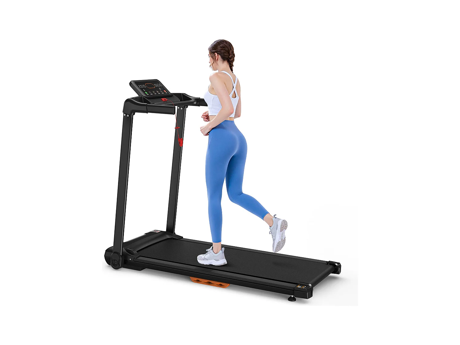 Tapis de course pliable pour maison, vitesse jusqu’à 12 km/h, acier, noir (124x64x107cm)