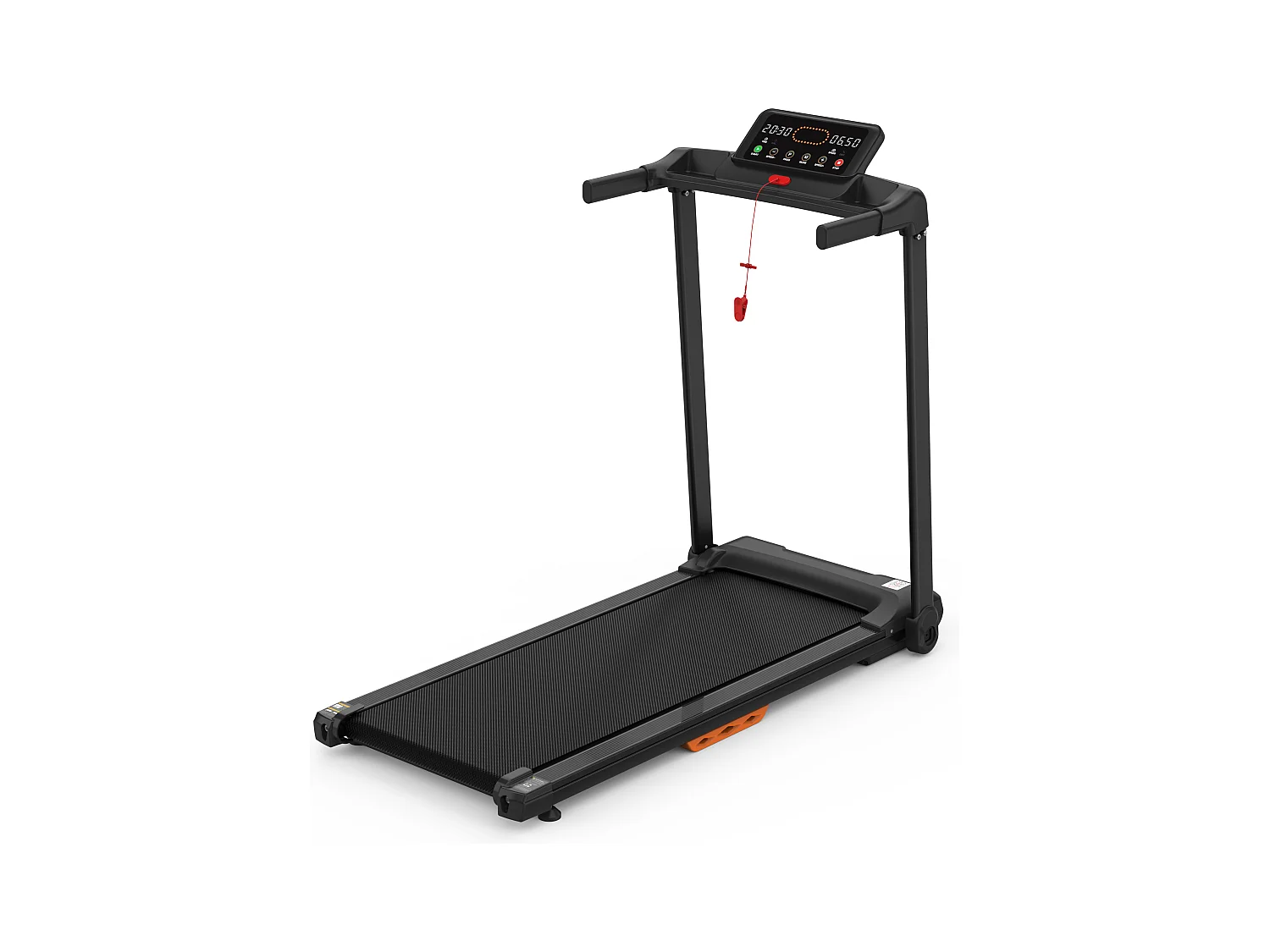 Tapis de course pliable pour maison, vitesse jusqu’à 12 km/h, acier, noir (124x64x107cm)