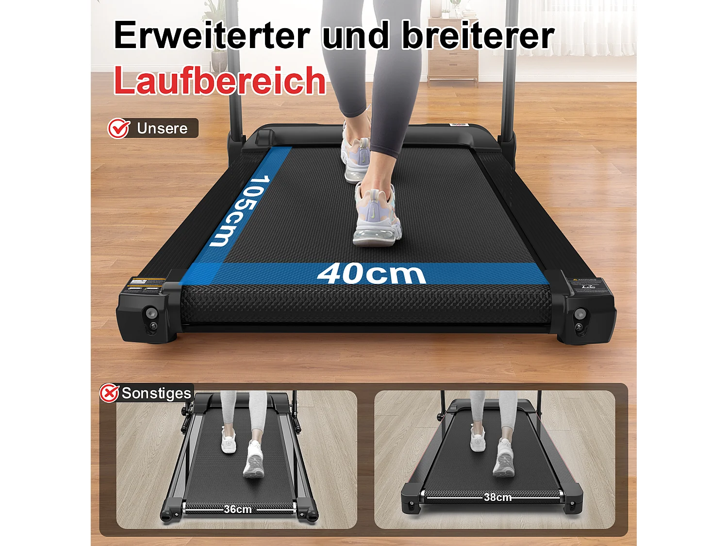 Tapis de course pliable pour maison, vitesse jusqu’à 12 km/h, acier, noir (124x64x107cm)