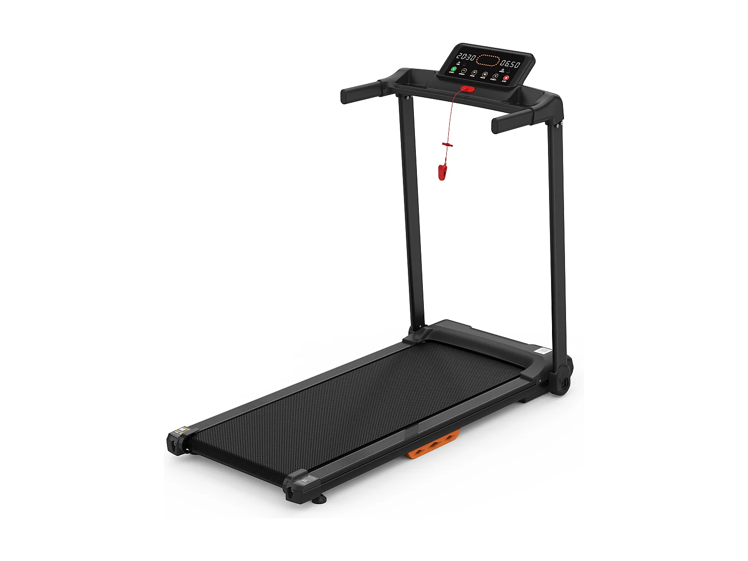 Tapis de course pliable pour maison, vitesse jusqu’à 12 km/h, acier, noir (124x64x107cm)