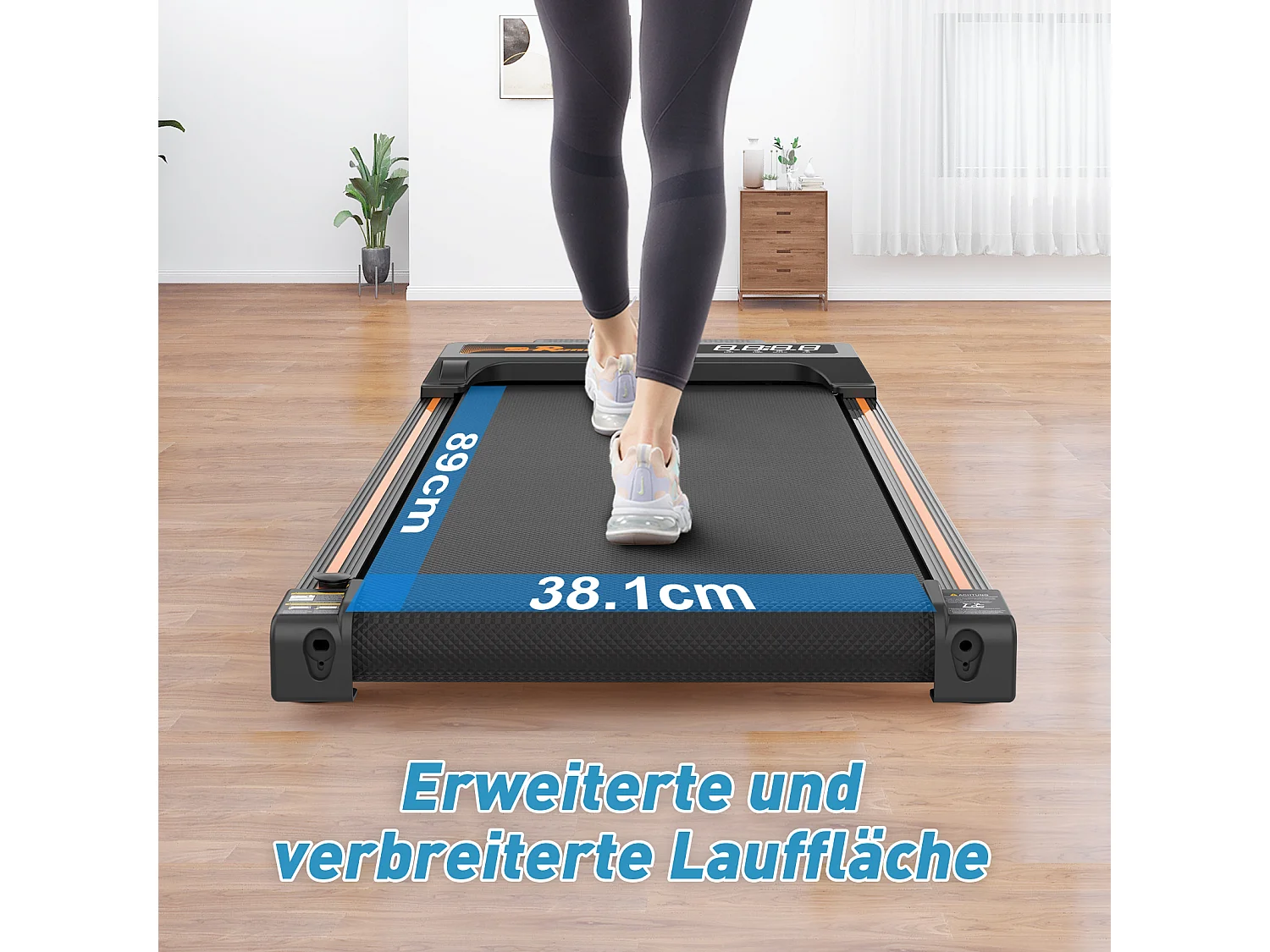Tapis de course pour bureau à domicile, compact et portable, 2 en 1, avec écran LED, pour marche, course et jogging, capacité 120KG (111x49x10.5 cm)