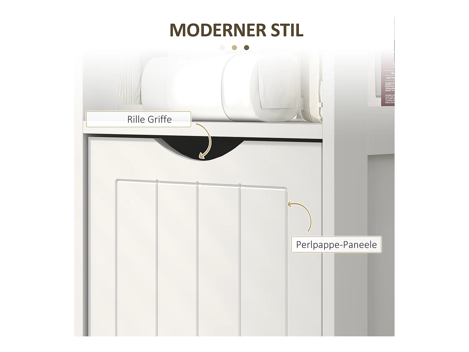 Meuble de salle de bain étroit, avec 2 tiroirs et 3 étagères ouvertes, bois, blanc (30x30x141.2 cm)