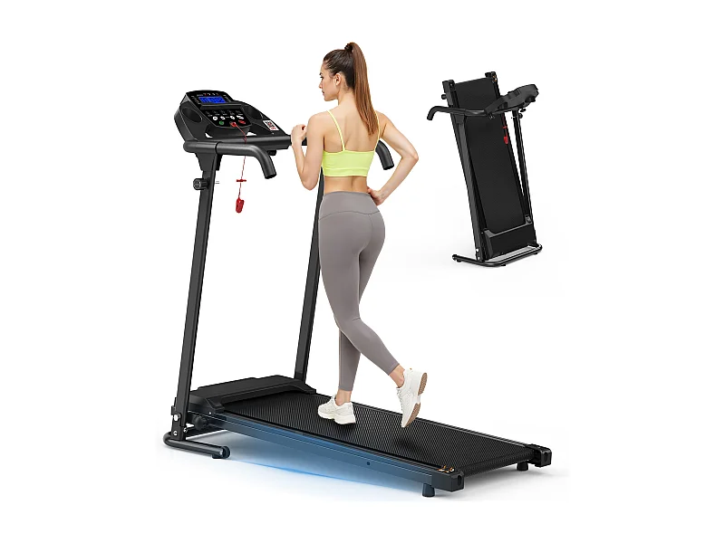 2-in-1 opvouwbare loopband met 12 modi, LED en app, tot 12 km/u, 120 kg (121x63x107 cm)