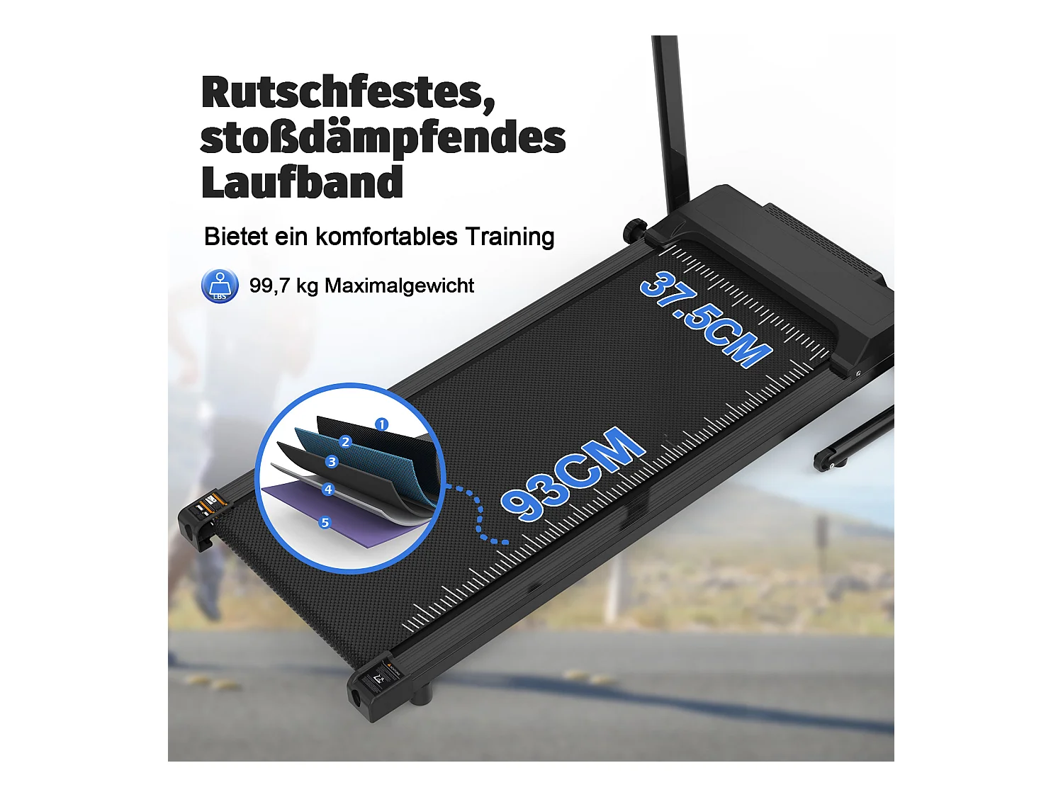 Tapis de course 2-en-1 pliable, avec 12 modes, LED et application, jusqu'à 12 km/h, 120 kg (121x63x107 cm)