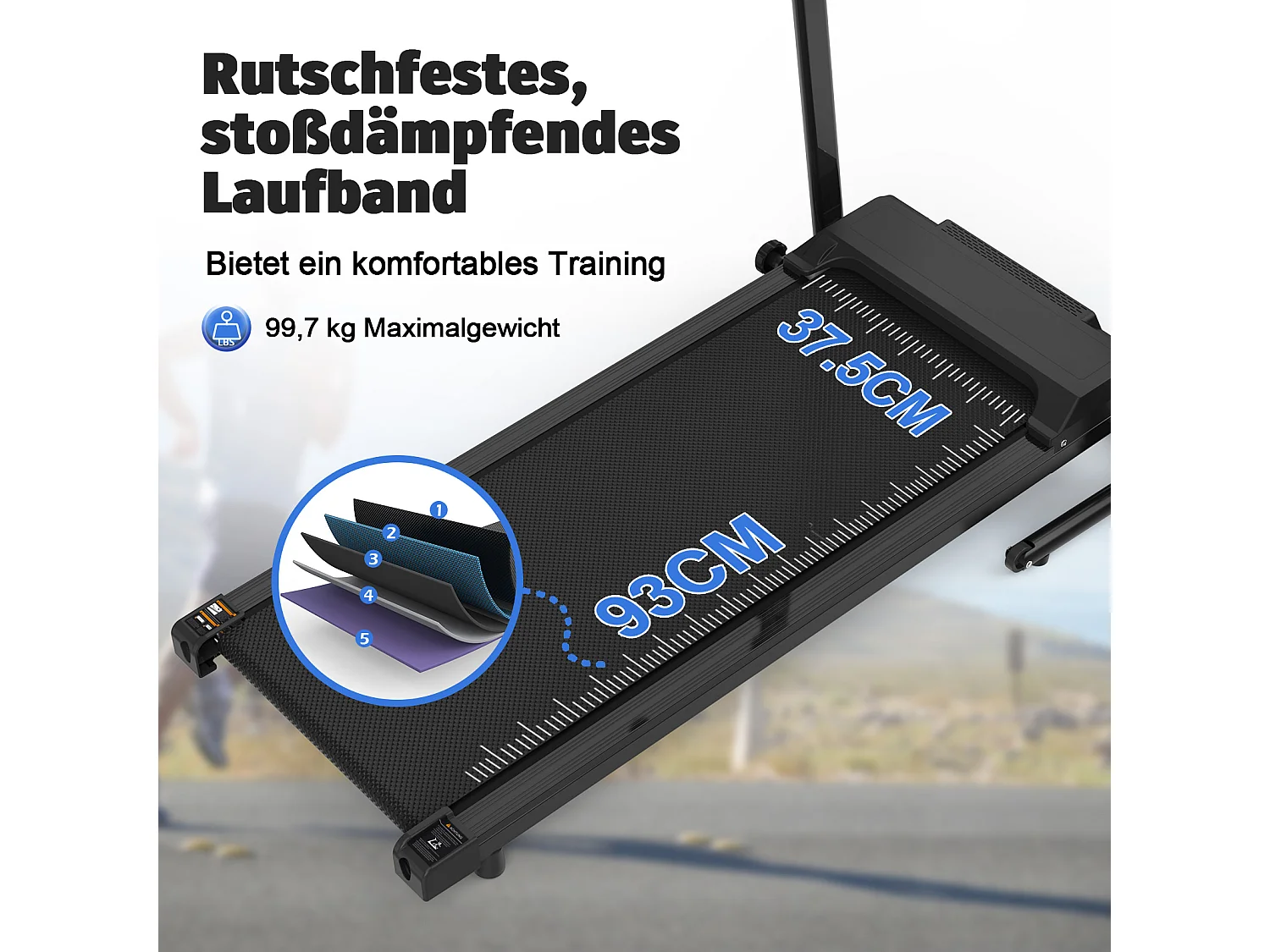 Tapis de course 2-en-1 pliable, avec 12 modes, LED et application, jusqu'à 12 km/h, 120 kg (121x63x107 cm)