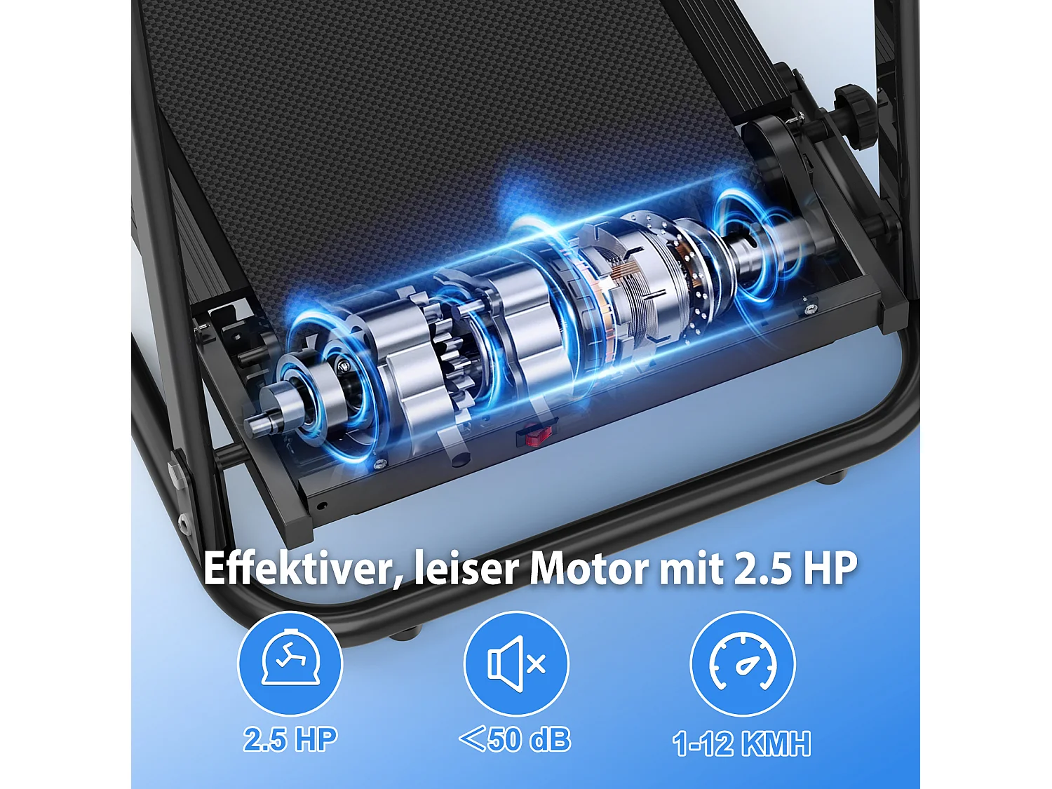 Tapis de course 2-en-1 pliable, avec 12 modes, LED et application, jusqu'à 12 km/h, 120 kg (121x63x107 cm)