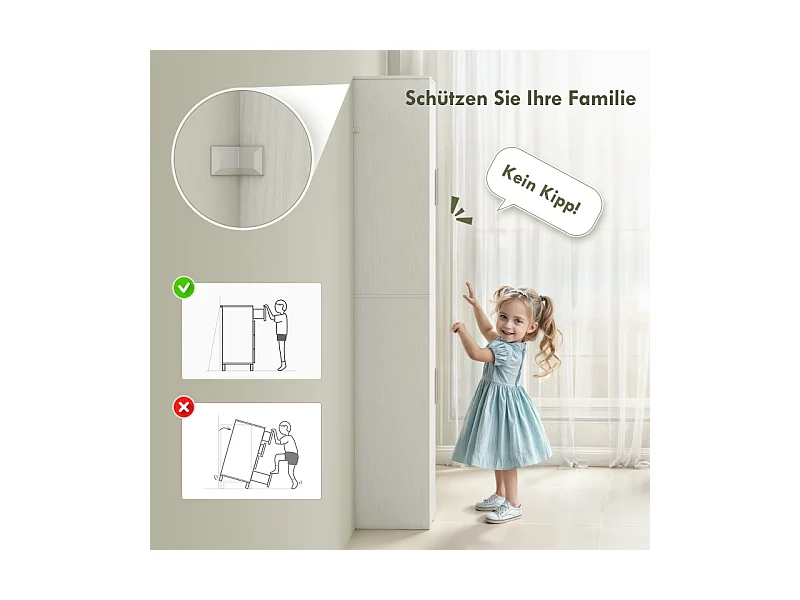 Badezimmerschrank, modernes Design, Holz, weiß (40x35x180 cm)