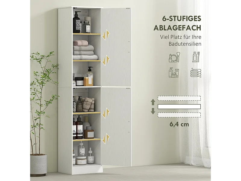 Armoire de salle de bain, design moderne, bois, blanc (40x35x180 cm)